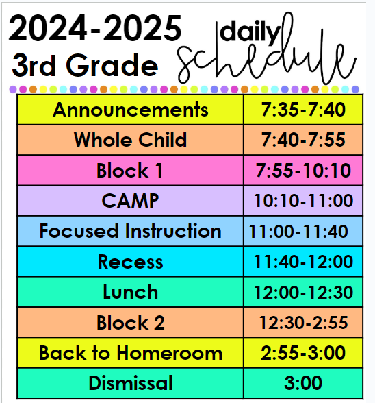 Daily Schedule